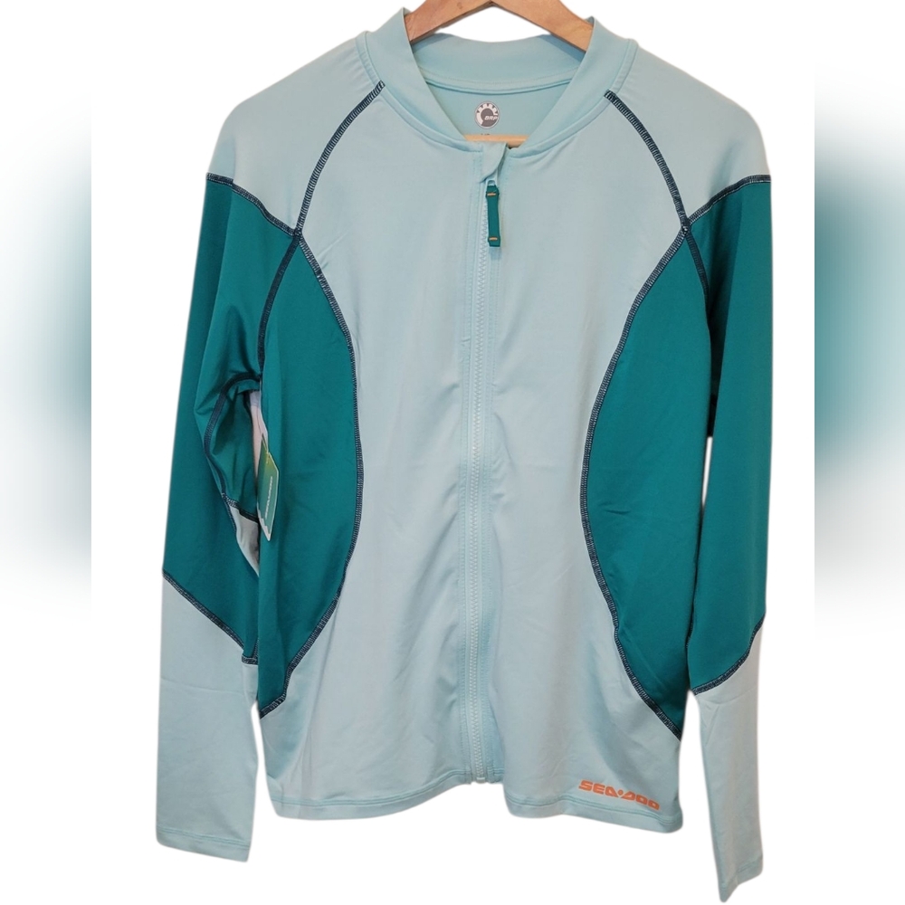 NWT Sea-Doo Women's Long Sleeve Performance Rashguard In Ice Size Large - Picture 4 of 11